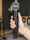 Professional Wireless Microphone with Receiver 2.4GHz Dynamic Handheld Microphones Rechargeable Condenser Microphone for Streaming & Live Performance