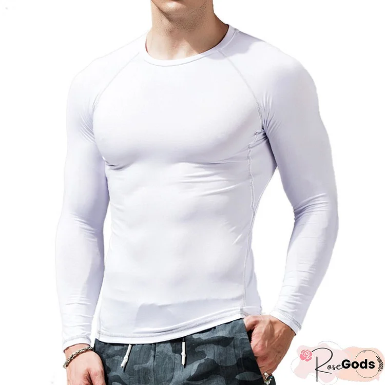 Sports Quick Drying T-Shirt Tights Elastic Fitness Clothes Compression Long Sleeve