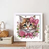 (US Only)18x18cm Cat DIY Special Shape Crystal Partial Diamond Painting w Frame