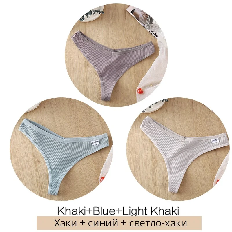 Billionm Sexy Panties Cotton Thongs Women Underwear Striped G-String Sexy Lingerie Soft Female Underpants Girls G-String Panties
