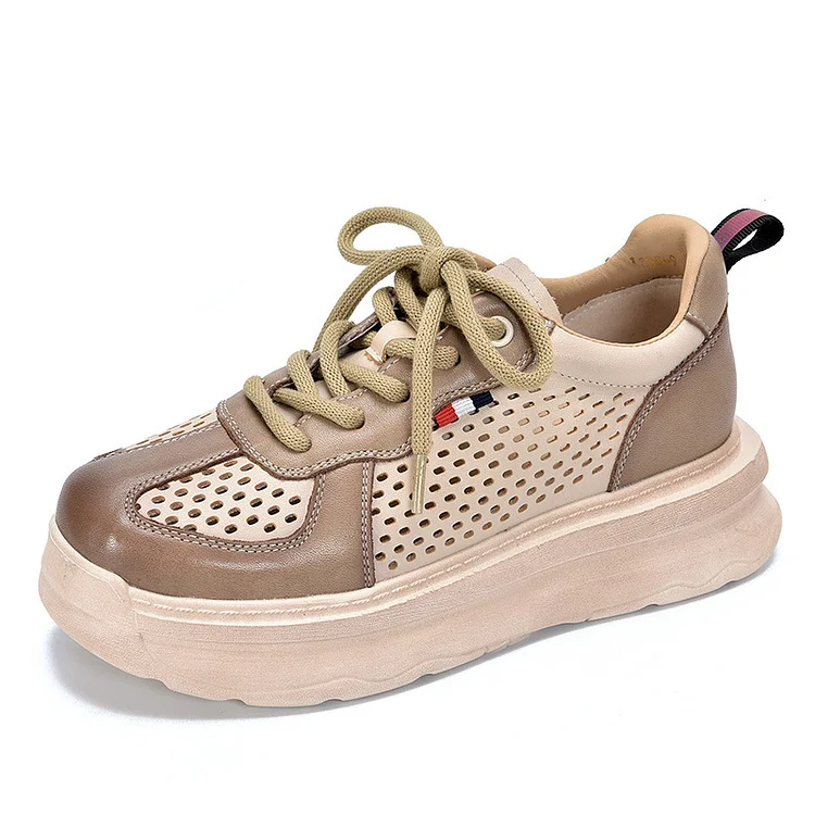 Vintage Hollow Lace-up Leather Sandals - yankia