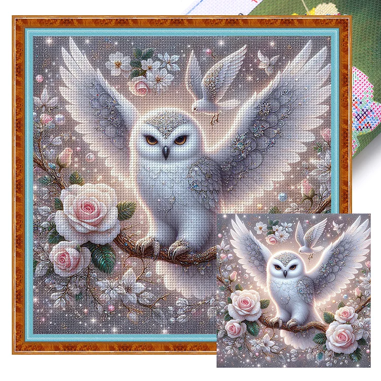 Owl On The Branch (40*40cm) 11CT Stamped Cross Stitch gbfke