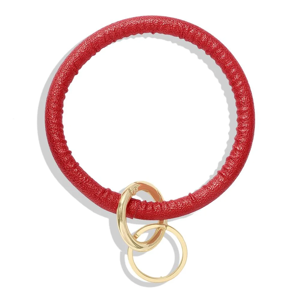 Dvacaman Hot Sale Big O Shaped Silicone Loop Wrist Key Ring Keychain with Gold O Clasp Round Key Wrist Strap Accessory Wholesale