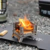 Outdoor Desktop Mini Fire Viewing Platform Stainless Steel Wood Stove Aromatherapy Stove Portable Camping Fire Burning Platform Mosquito Incense Stove