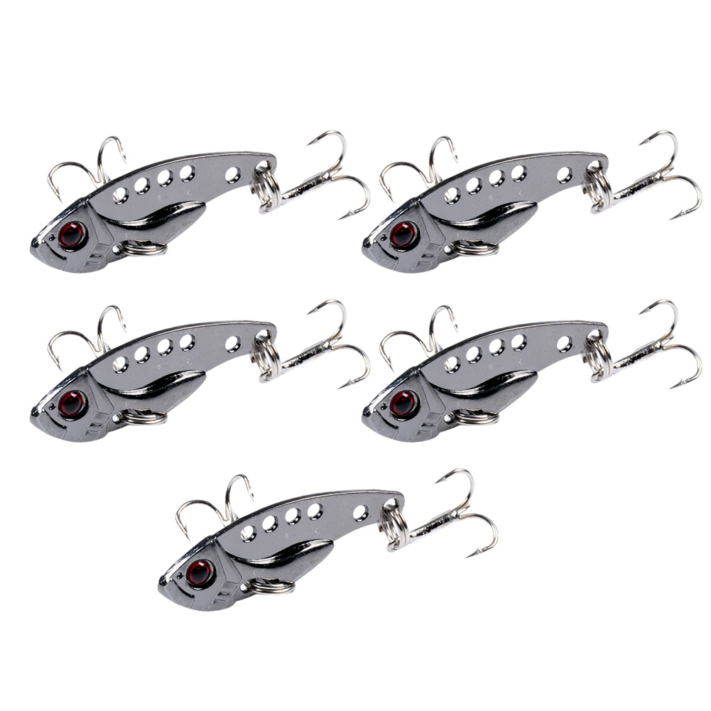 

5pcs 3D Eyes Metal VIB Fishing Artificial Hard Bait Fishing Tackle (Black), 501 Original