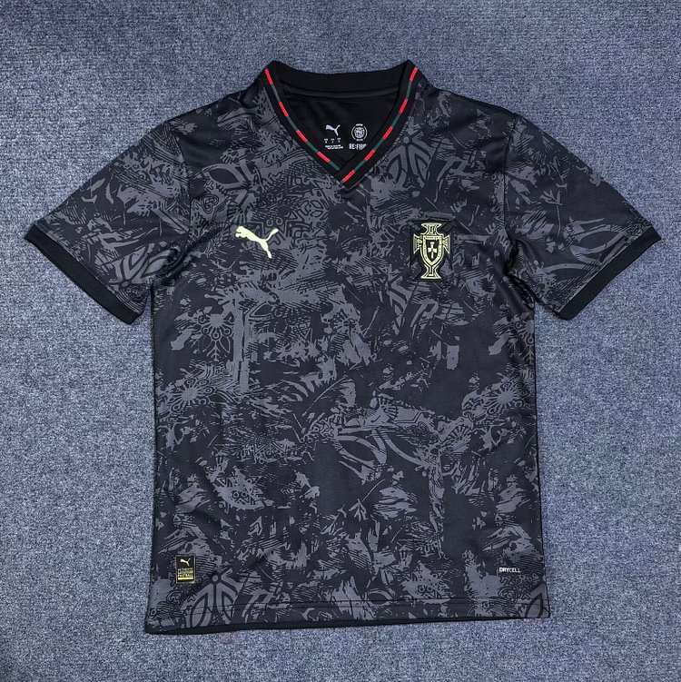 2025-26 Portugal Special Edition Grey and Black Jersey - Fan Edition