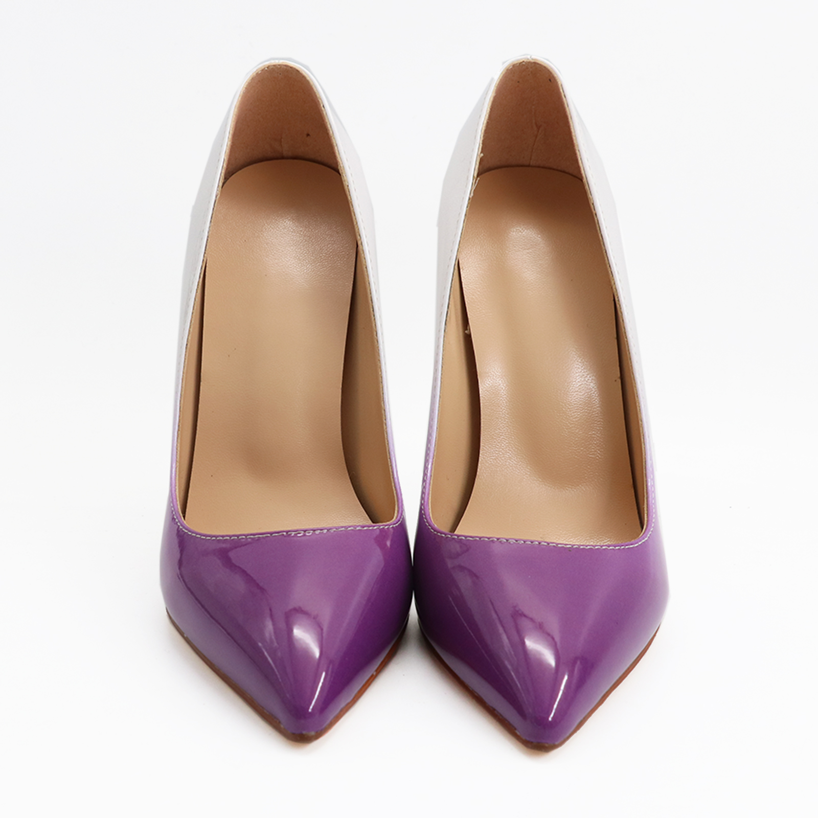 120mm Women's Wedding Partre Red Bottom Gradient High Heels Fashion Pumps Patent Shoes-MERUMOTE