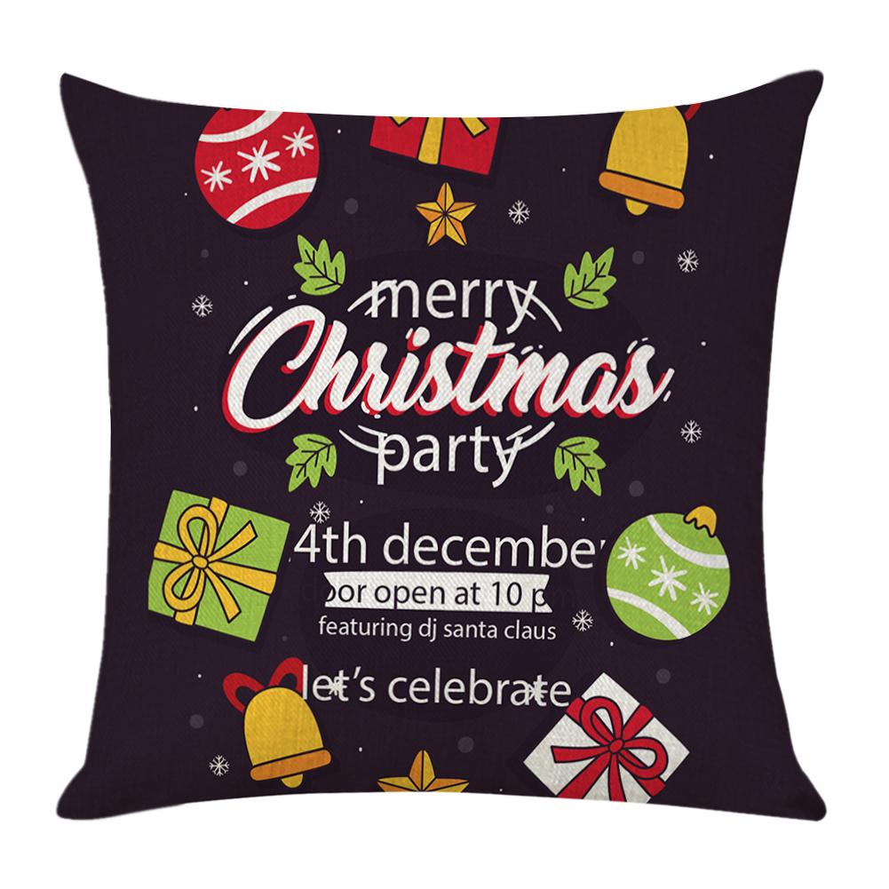 

Christmas Santa Claus Pattern Linen Pillowcase Soft Throw Pillow Case (8, 501 Original