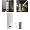 Electric Kettle 304 Stainless Steel LED Display Travel Vacuum Insulated Mug Lightweight Warmer Bottle 500ml for Camping Drivers Travel, with Buckle Lid 