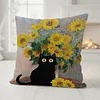 Van Gogh Sunflower Cross Stitch Pillow Cover Kit 11CT Stamped 3-Strand Embroidery 45x45cm