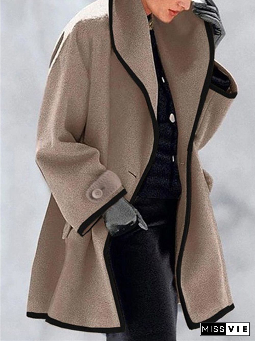Women's Fashion Loose Solid Color Coat