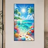 (40*70cm)Coconut Tree Shells Beach - Full Round Drill Diamond Painting