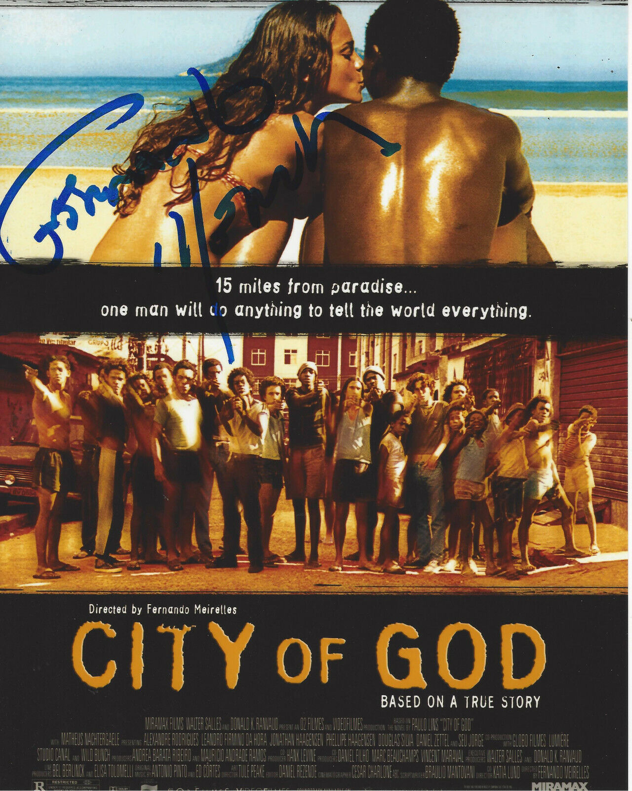 DIRECTOR FERNANDO MEIRELLES SIGNED 'CITY OF GOD' 8x10 POSTER Photo Poster painting COA PROOF