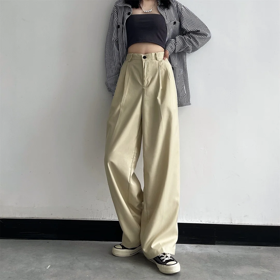 RETRO HIGH WAIST WIDE LEG SUIT PANTS