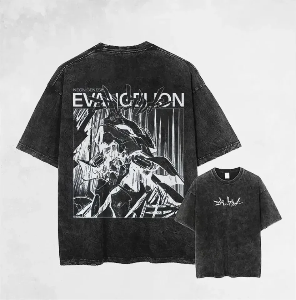 Evangelion Printed Unisex Washed T-Shirt