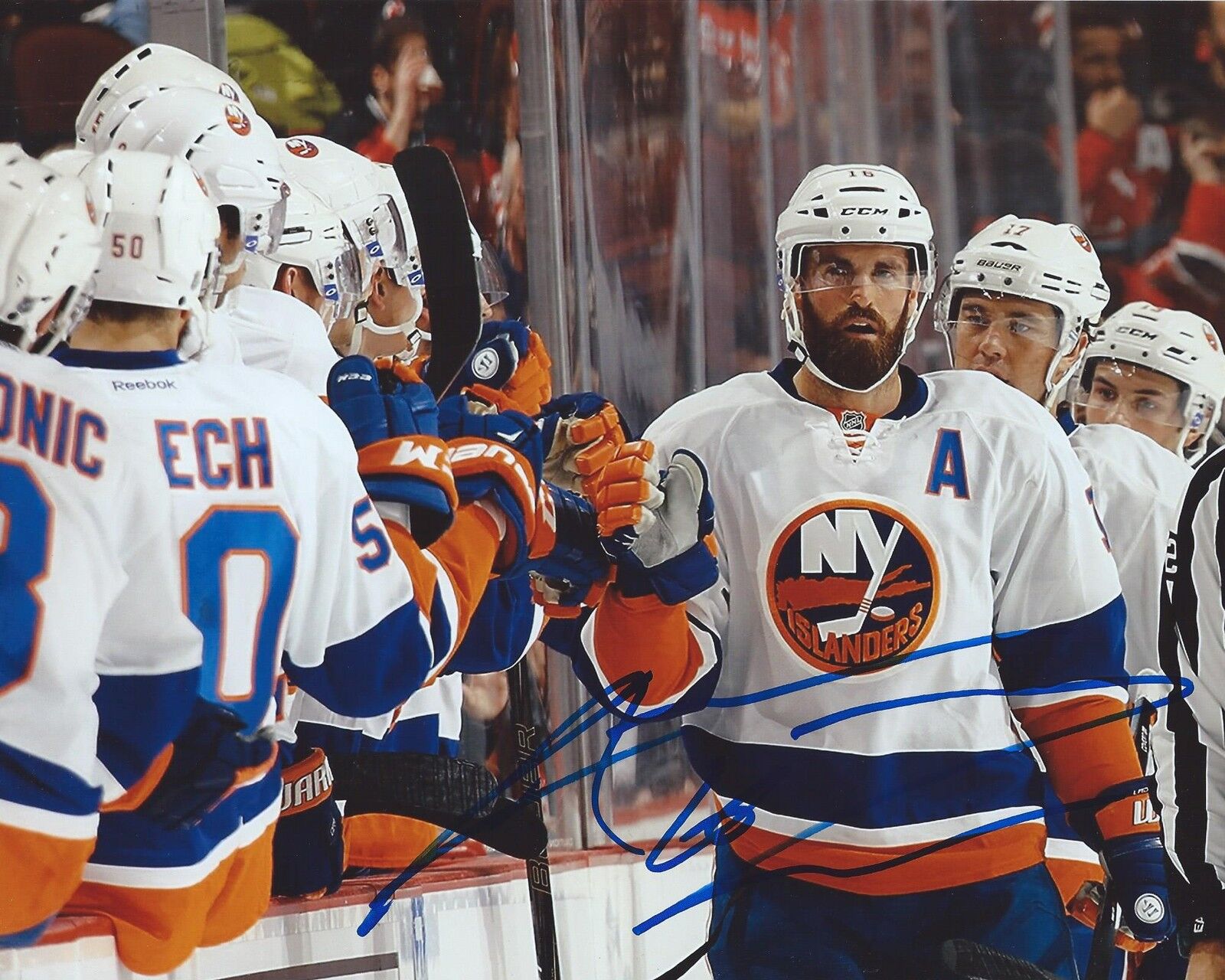 Andrew Ladd Signed 8x10 Photo Poster painting New York Islanders Autographed COA