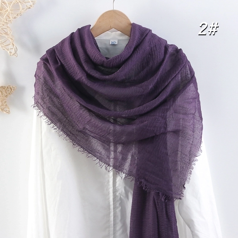 Women’s Elegant Basic Solid Color Cotton And Linen Scarf