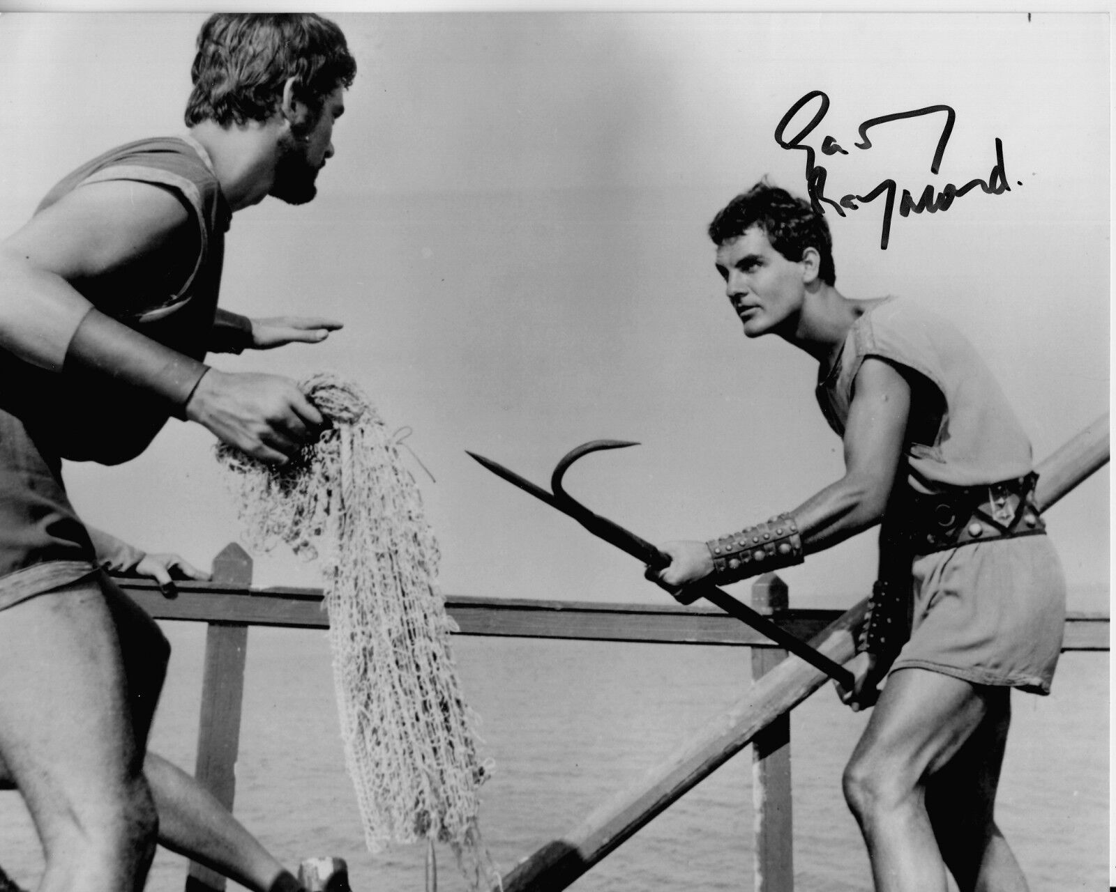 GARY RAYMOND hand-signed JASON & THE ARGONAUTS 8x10 closeup w/ spear UACC RD COA