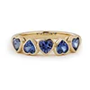 14K Yellow Gold Heart Shaped Lab Gems Bezel Half Eternity Ring Everyday Essential