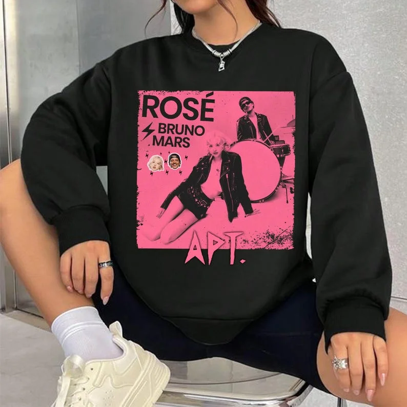 Rose Bruno Mars APT Graphic Sweatshirt, Rose Rosie Album Merch, Rose Apt Single Shirt, APT Apateu Rose New Song, Rose Fan Gift Tee Vintage
