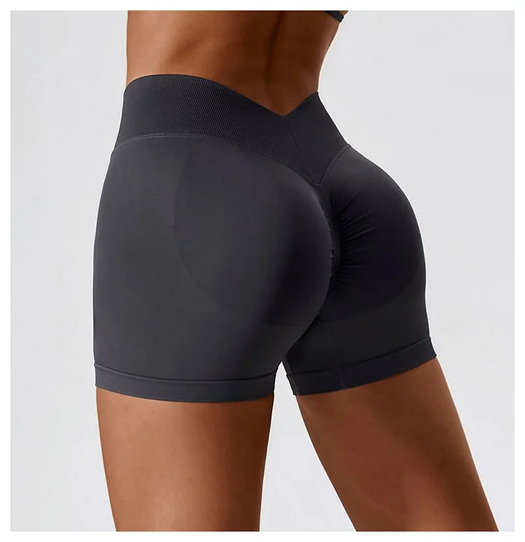 Pasuxi Seamless High Waist Yoga Shorts Tummy Control Butt Lift 4 Way Stretch Fitness Running Shorts huanwei