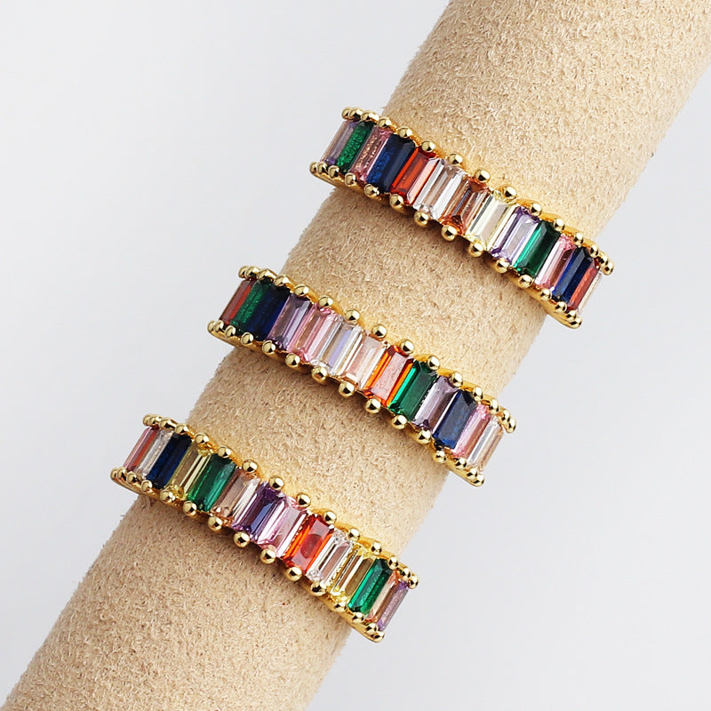 Minimalist Women Diamond Metal Geometric Zircon Rings