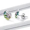 925 Sterling Silvery Chameleon Zircon Stud Earrings