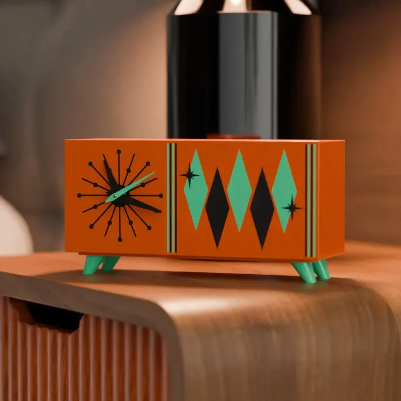 Retro Mid-Century Modern Desk Clock
