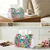 DIY Diamond Art Tissue Box Holder Butterfly PULeather Diamond Art Desktop Organizer Resin Rhinestone Storage Organizers Gem Art Home Office Decor Craft Gift for Women