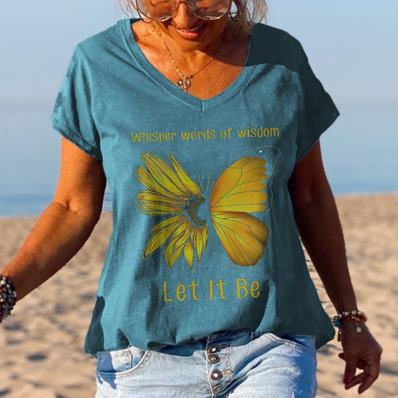 Whisper Words Of Wisdom Let It Be Butterfly Graphic Tees