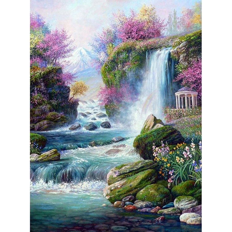 Mountain Stream Waterfall Square Full Drill Diamond Painting 40X50CM(Canvas) gbfke