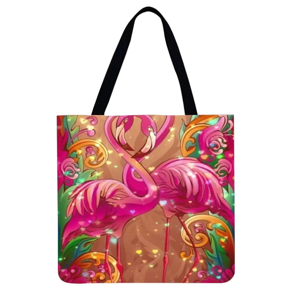 Linen Tote Bag - Flamingo
