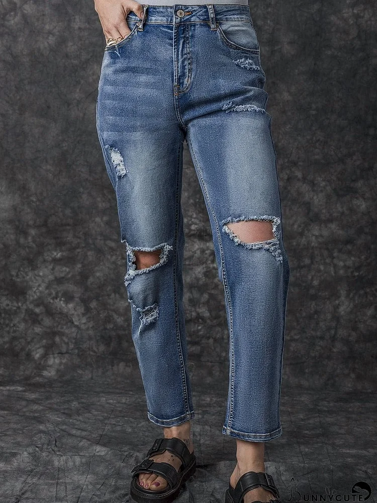 Women's High Waisted Ripped Jeans