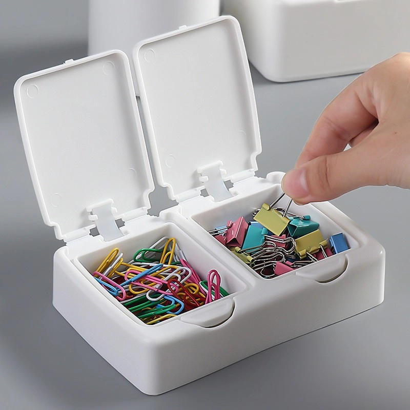 Desktop Storage Box Mini Elastic Window Cotton Swab Cosmetic Cotton Plastic Dustproof Student Sundries Organizing Box