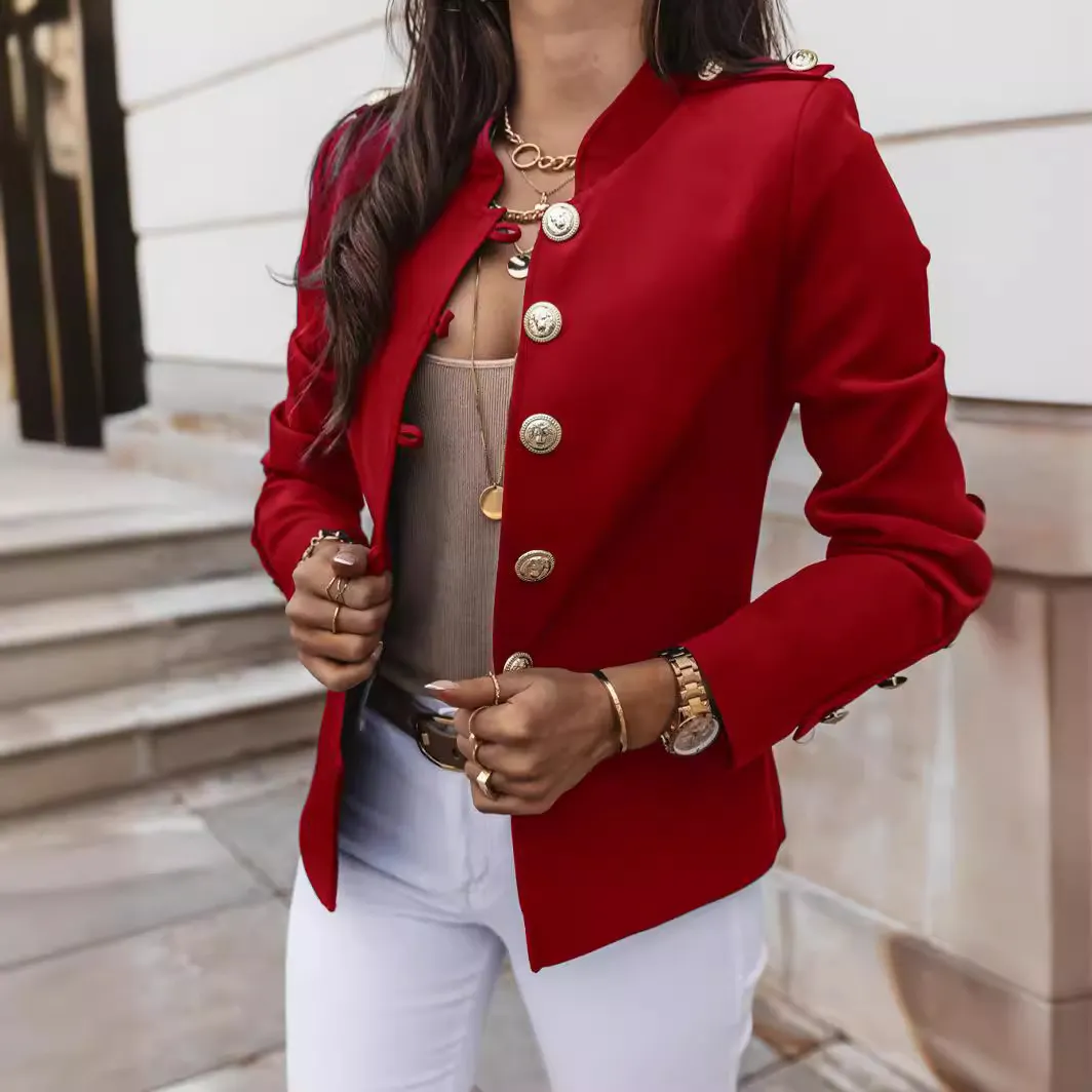 Uveng Uveng Burst Long Sleeve Rebuttoned Small Suit Short Jacket