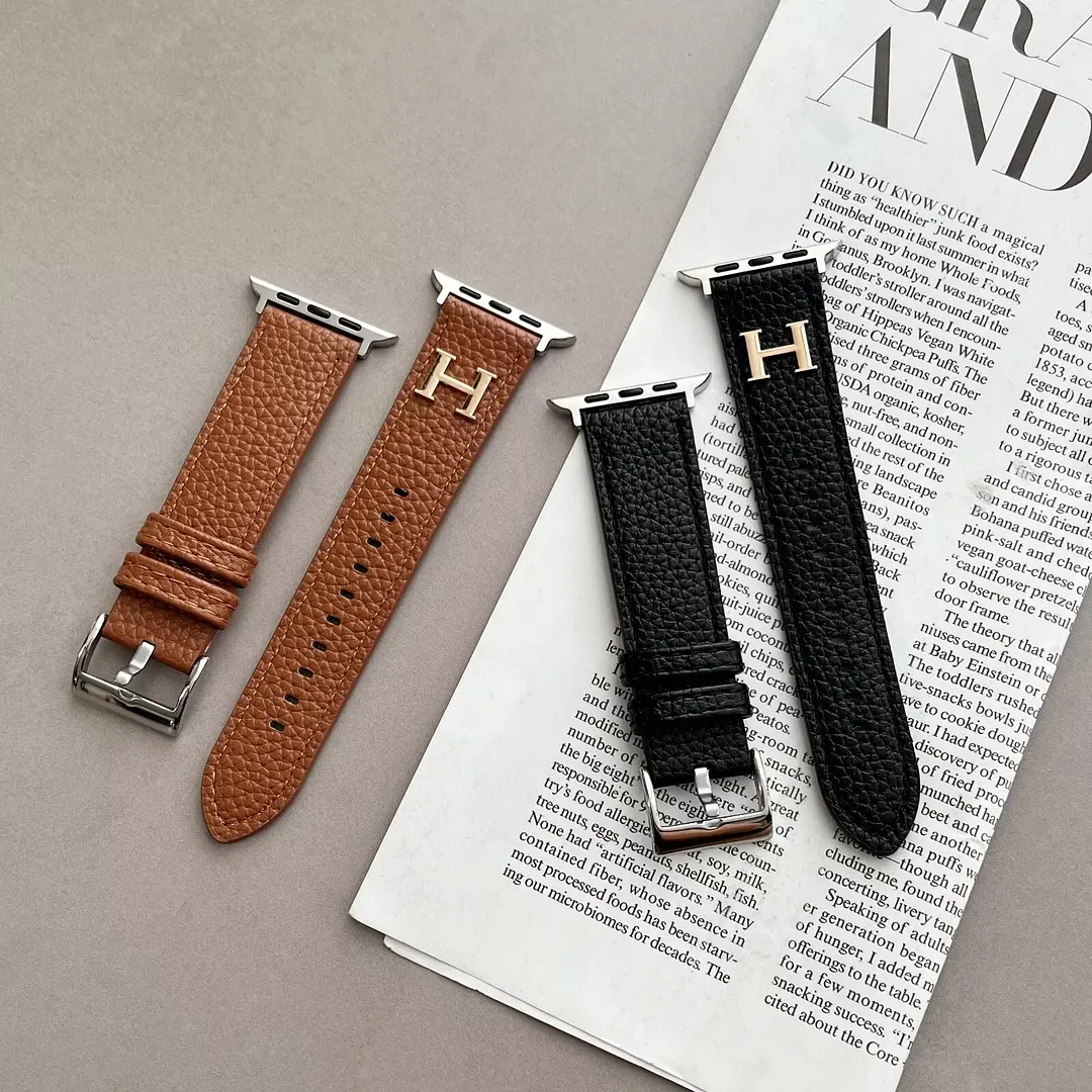 Herm&egrave;s Genuine Leather Apple Watch H-label Replacement Strap iWatch Band