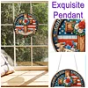 Diamond Painting Single-Sided Acrylic God Bless America - Cross Hanging Pendant Sun Catcher for Home Garden Wall Door