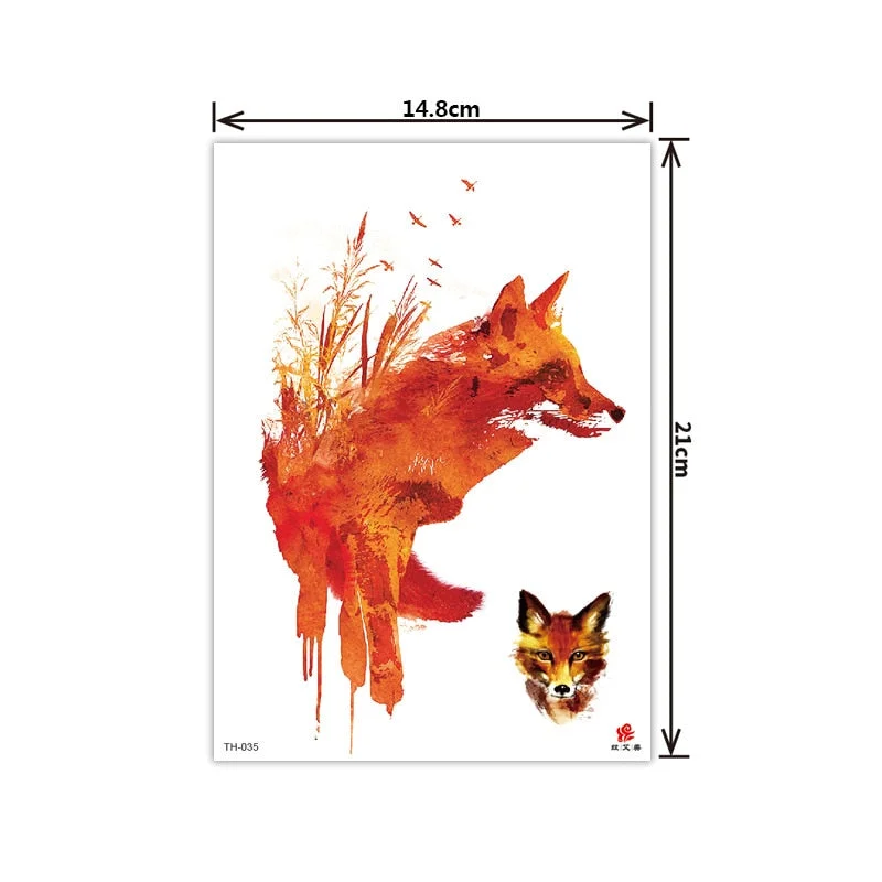 New style tattoo stickers anti-real big picture waterproof sweat flower arm tattoo stickers sika deer parrot tattoo stickers