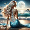 Diamond Painting -DIY Full Round Drill Mermaid(40*40 CM)