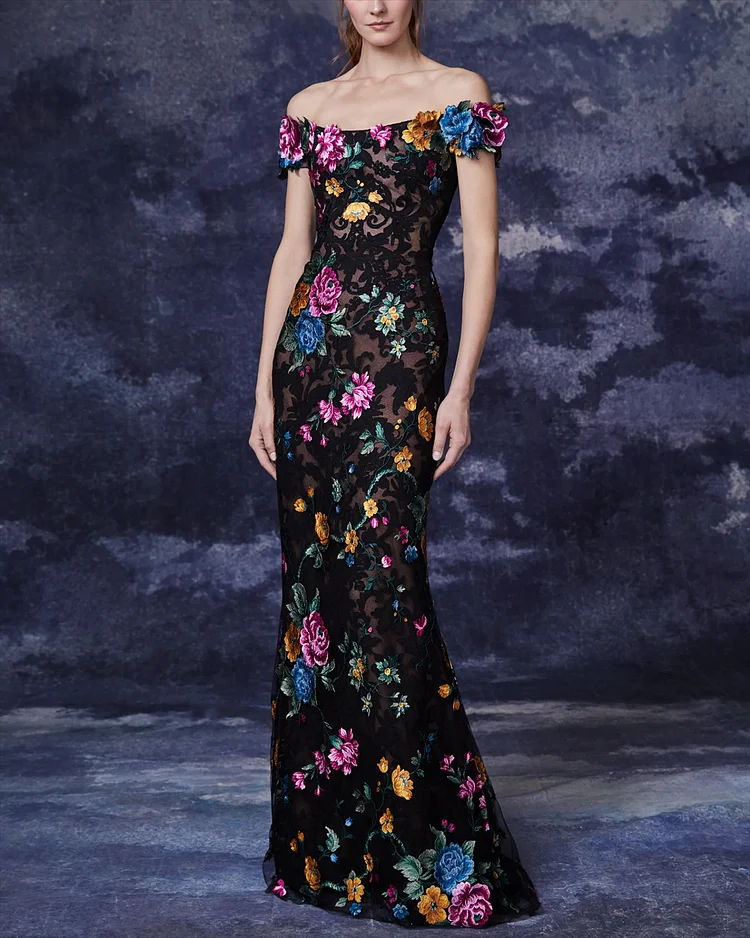Women's Embroidery Prom Dress