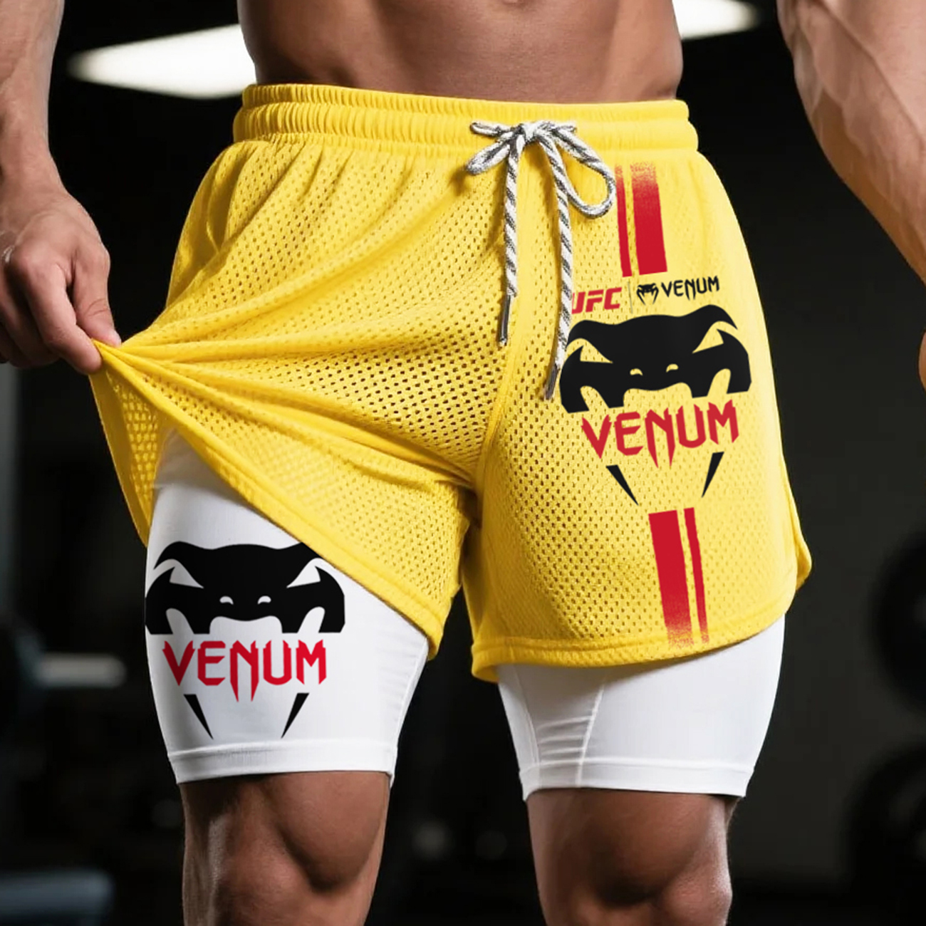 Fitness Double Mesh Shorts Everyday Basic Shorts Ultimate Fighting Double Shorts / TECHWEAR CLUB / Techwear