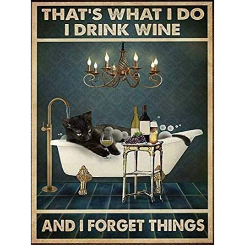 

Retro Black Cat Poster - Round Drill Diamond Painting - 30*40CM, 501 Original