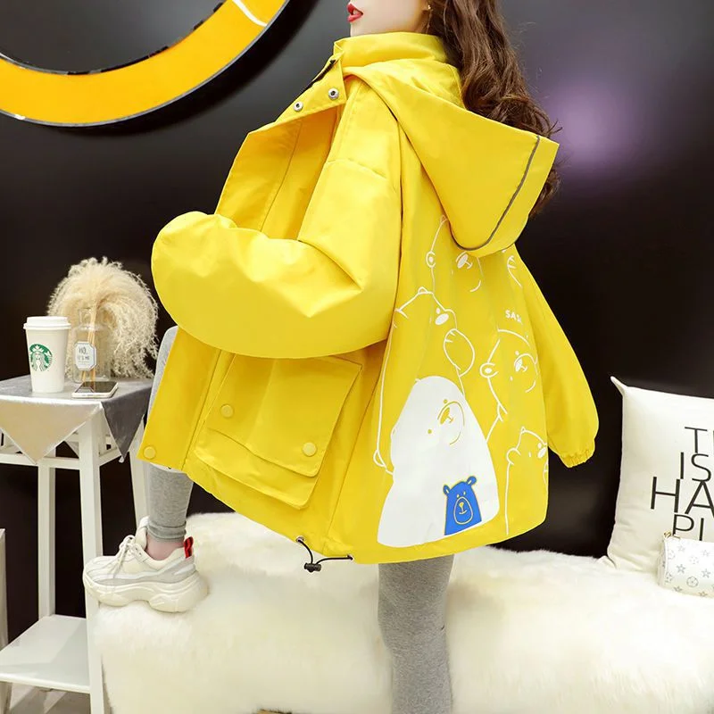 Loose Hooded Casual Net Red Fried Street Spring Summer 2021 New Fashion Prevent Bask In Clothes Female Student Women's Jackets