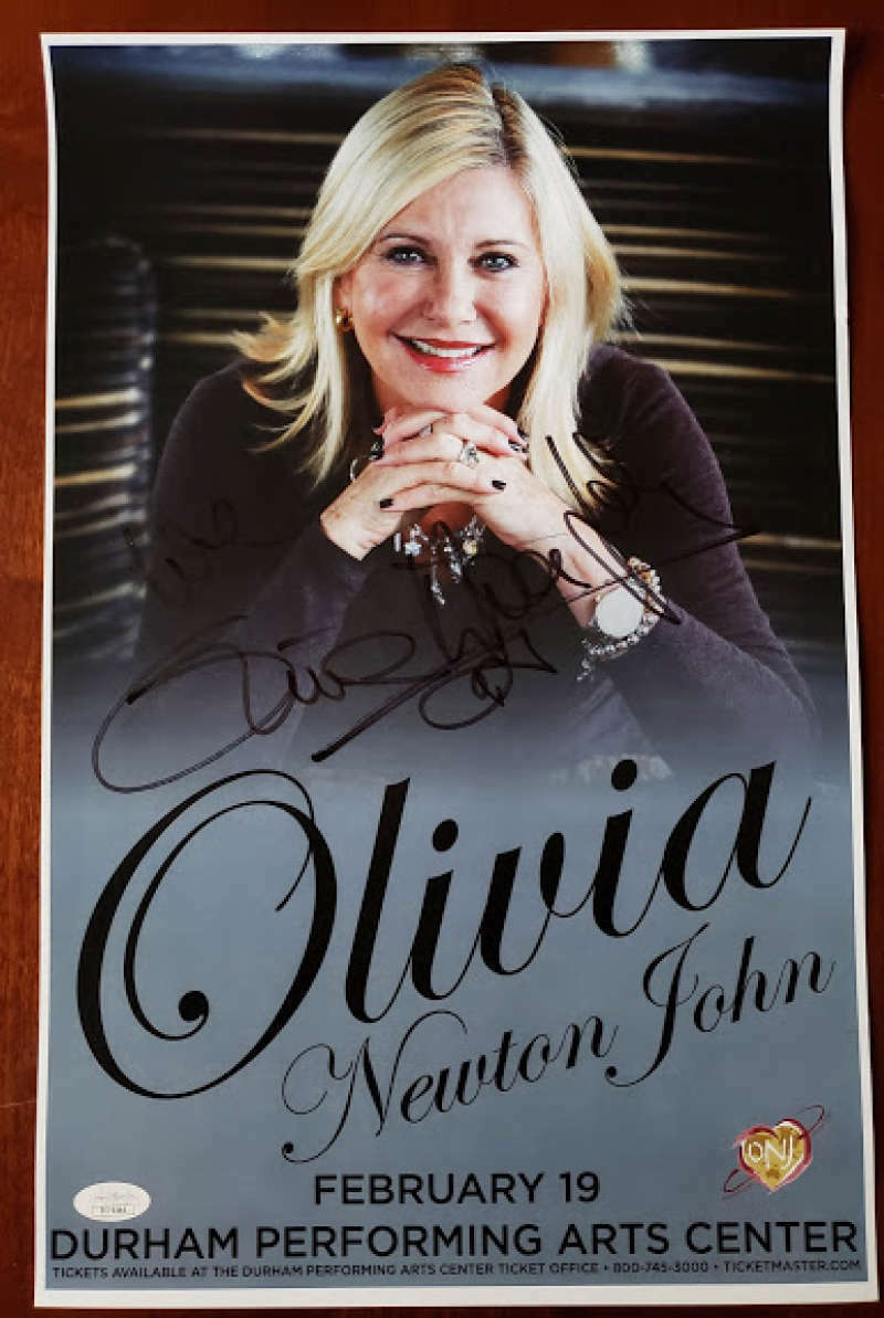 Olivia Newton John Jsa Rare Hand Signed 11x17 Concert Poster Photo Poster painting Autograph