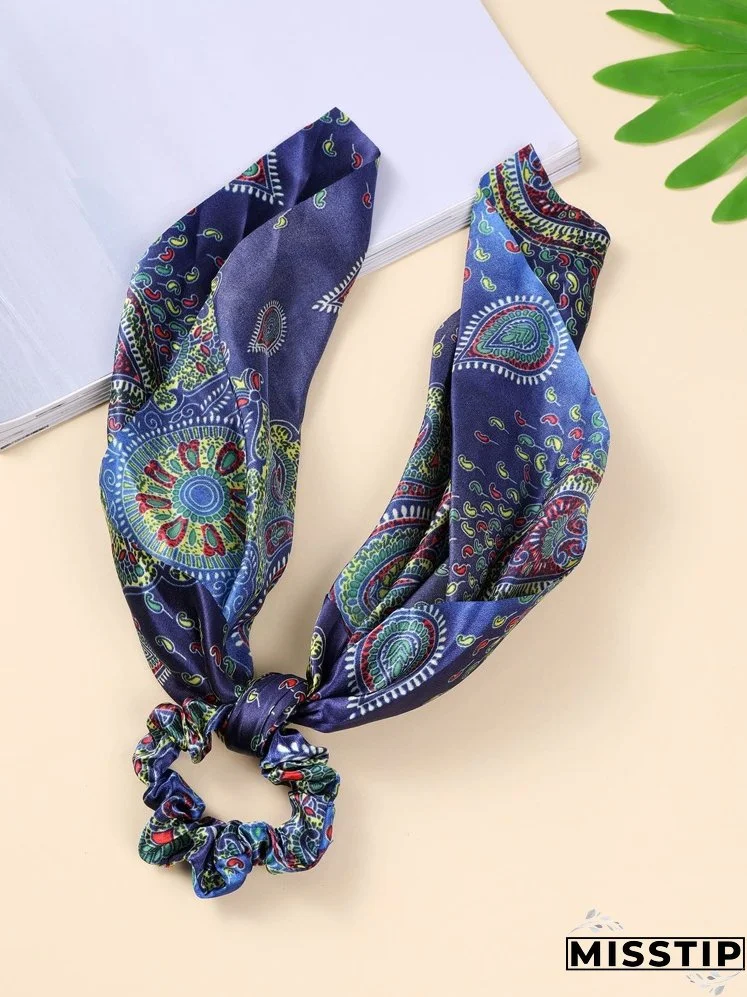 Paisley Print Scarf Hair Tie