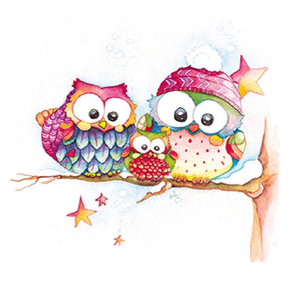 11CT Stamped Cross Stitch - Cute Owl(40*40cm)