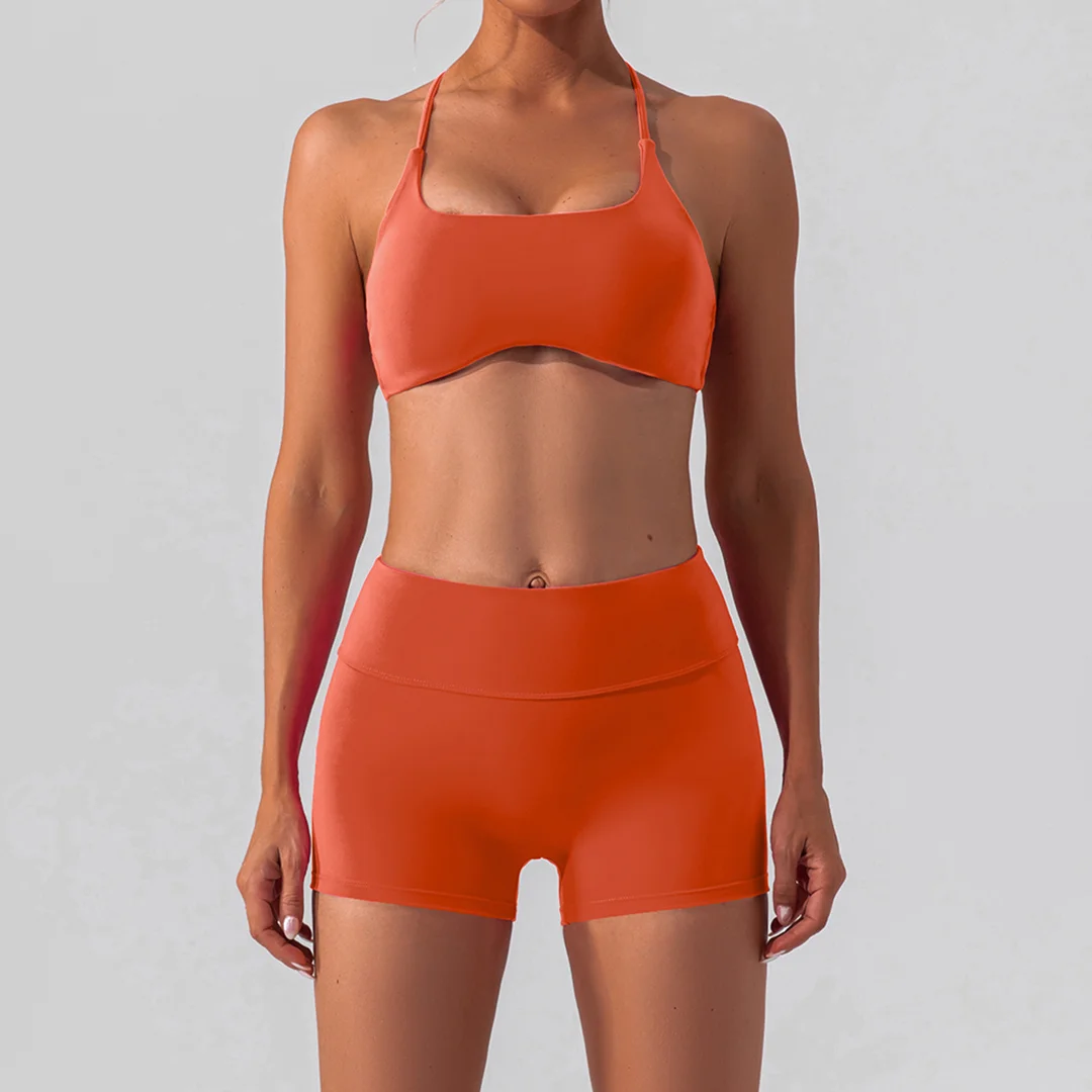 Back crossed quick-drying yoga two-piece set
