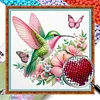 Humming Butterfly Glass Bead Partial 11CT DIY Stamped Cross Stitch Kits for Beginners Adults Home Decor Cross Stitch Art and Crafts Kits 14.04x14.04in tapestrymarket