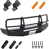AMK 1/10 RC Crawler Car Land Cruiser LC80 ABS Interior Body Mount Roof Rack Bull Bar Bumper Snorkel LED Lights for SCX10 TRX4 Redcat (Vent Visor)