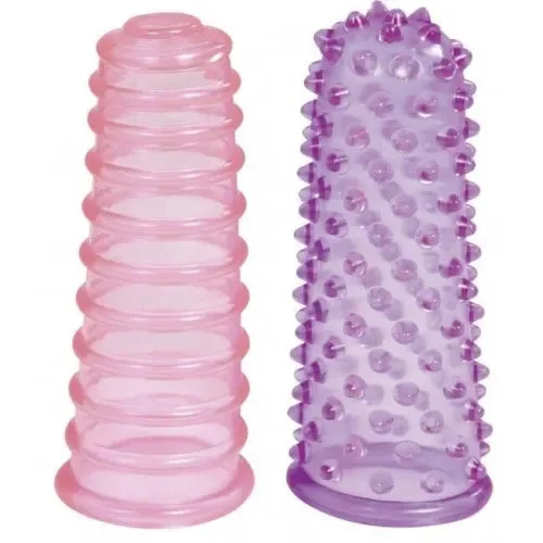 pornhint Pornhint Kinx Lust Finger Textured Sleeves 2 Each Per Box 3.25 Inch